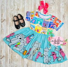 Load image into Gallery viewer, Elephant and Pig Parade Twirl Dress
