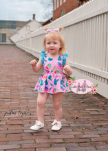 Load image into Gallery viewer, Pears and Polka Dots Skirted Romper

