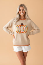 Load image into Gallery viewer, Embroidered Pumpkin Floral Sweater
