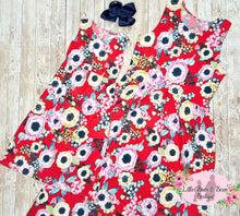Load image into Gallery viewer, Mommy and Me Red Floral Sleeveless Dress
