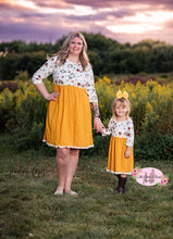 Load image into Gallery viewer, Mommy &amp; Me Mustard Floral Dress
