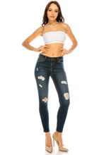 Load image into Gallery viewer, Enjean Mid Rise Distressed Skinny Jeans
