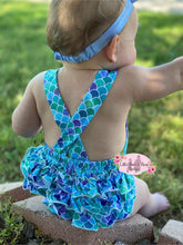 Load image into Gallery viewer, Mermaid Ruffle Butt Romper
