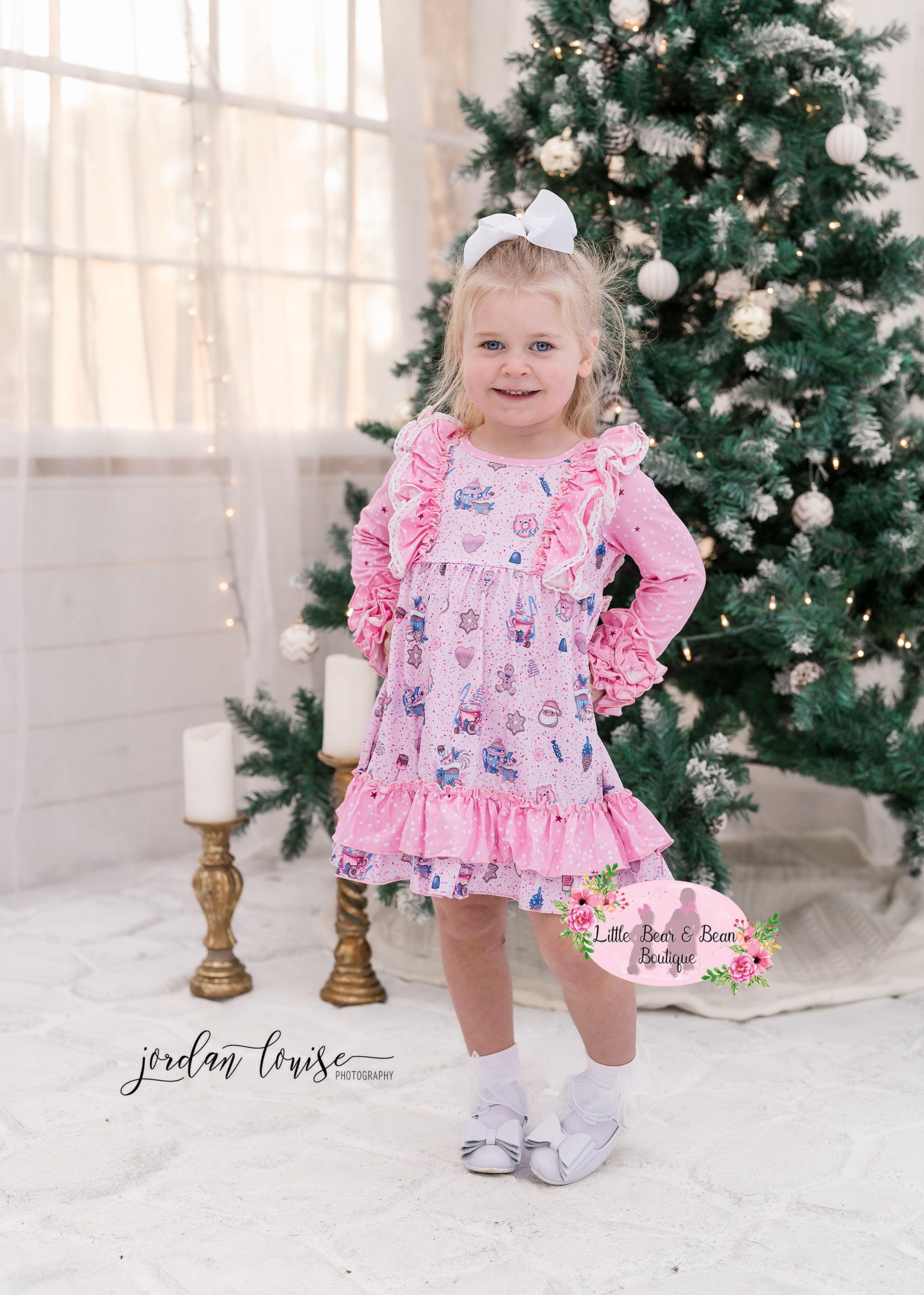 Christmas Treats Icing Ruffle Dress – Little Bear and Bean Boutique, LLC
