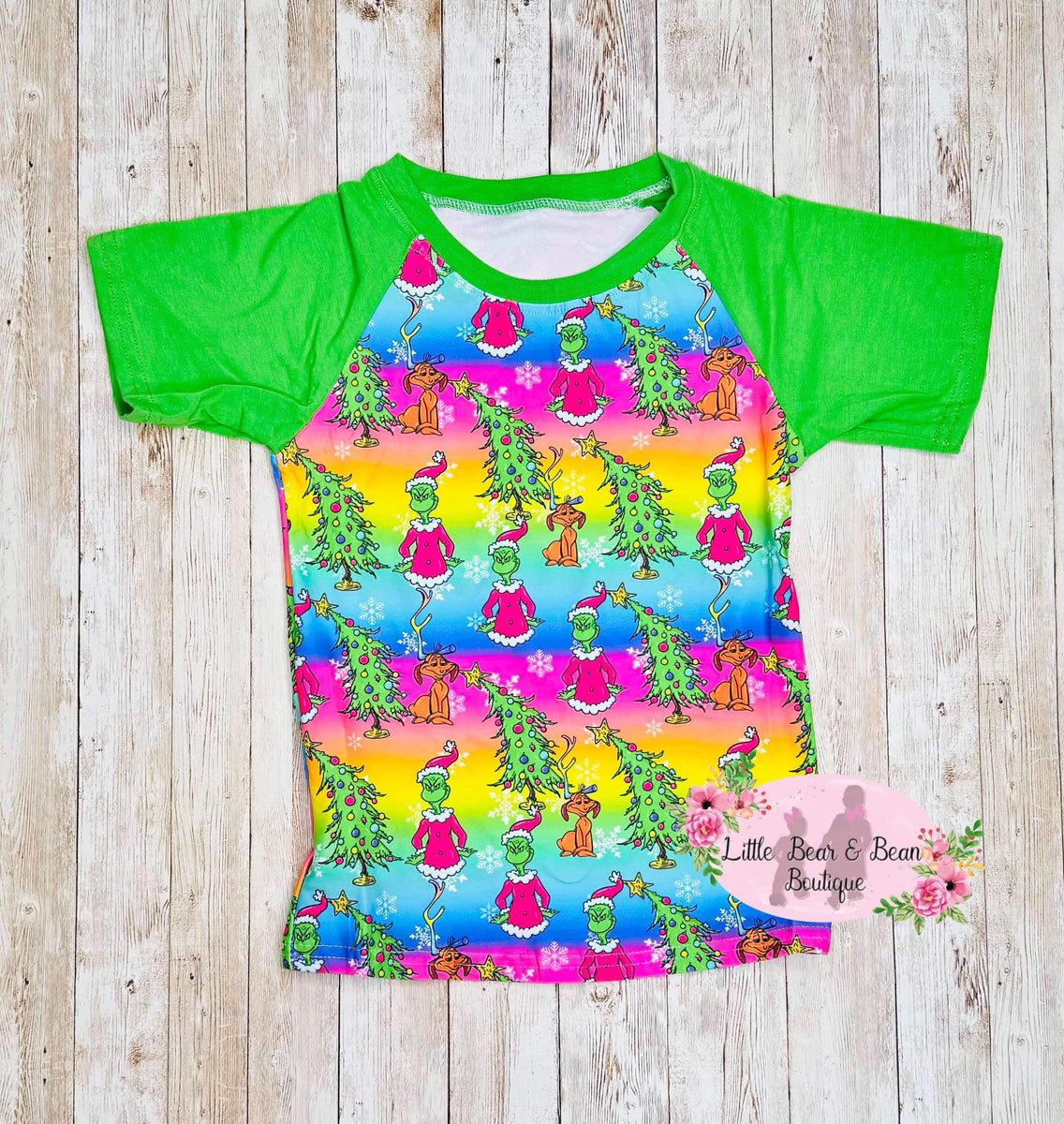 Colorful Gr!nch Raglan – Little Bear and Bean Boutique, LLC