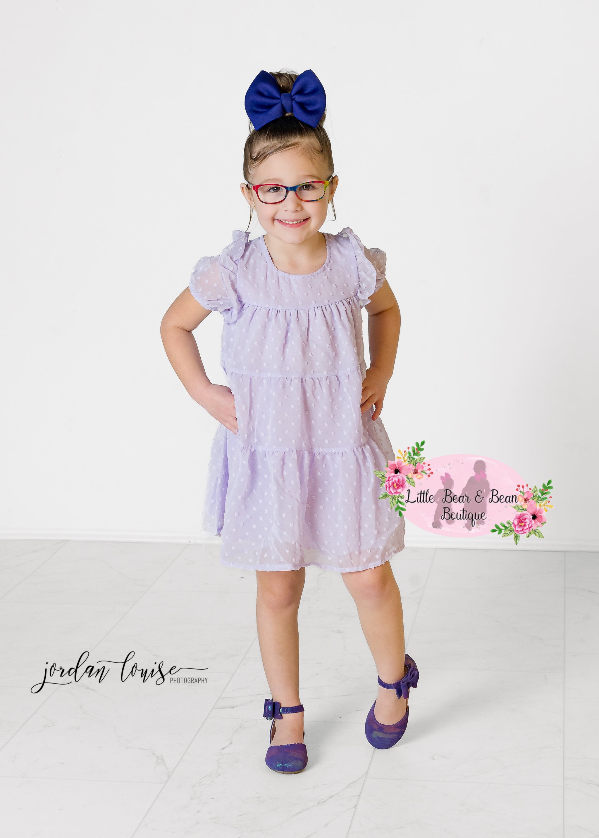 Lilac Swiss Dot Dress 4T