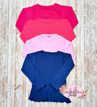 Load image into Gallery viewer, Ruffle Edge Top- Hot Pink, Coral, Light Pink, Navy
