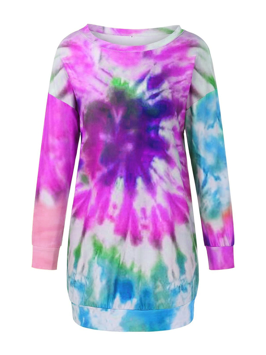 tie dye long sleeve sweatshirt dress Full Size Tie-Dye Round Neck Long Sleeve Dress – Little Bear and Bean  Boutique, LLC