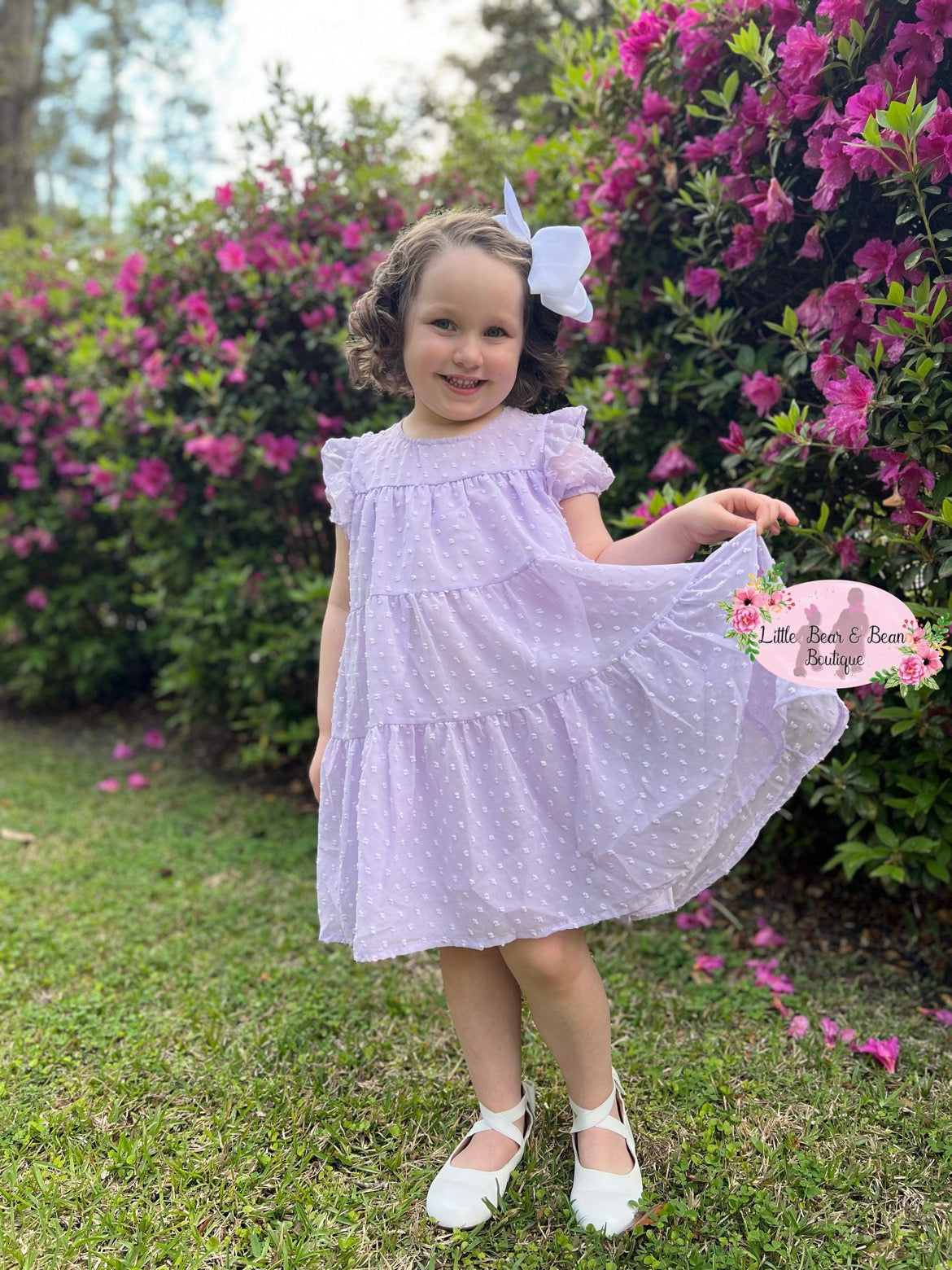 Lilac Swiss Dot Dress 2T