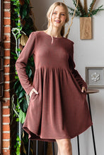 Load image into Gallery viewer, Heimish Plus Size Rust Ribbed Pocket Dress
