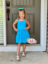 Load image into Gallery viewer, Bright Blue Mesh LuLu Dress With Shorts
