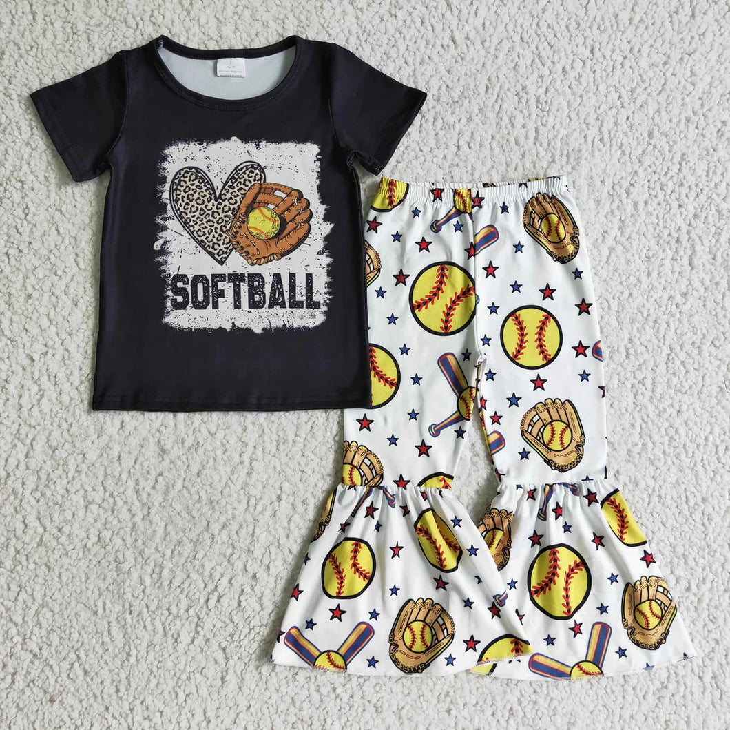 Pre-order RTS From Supplier Black Softball Top With Belle Pants