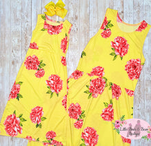 Load image into Gallery viewer, Mommy and Me Sunny Yellow Floral Sleeveless Dress
