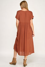 Load image into Gallery viewer, Chris and Carol Rust Casual Dress

