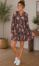 Load image into Gallery viewer, Chris and Carol Wine Floral Zip Tunic
