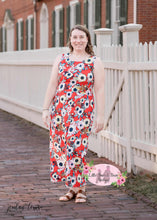 Load image into Gallery viewer, Mommy and Me Red Floral Sleeveless Dress
