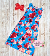 Load image into Gallery viewer, Sky Blue Floral Maxi Dress
