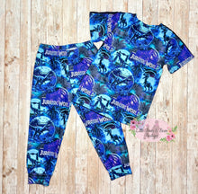 Load image into Gallery viewer, Blue Jurassic Dinosaur Jogger Set
