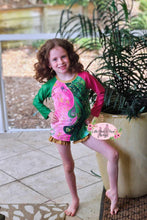 Load image into Gallery viewer, Wicked Pink and Green 2 Piece Rash Guard Swim
