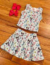 Load image into Gallery viewer, Hello Mermaid Cat 2 Piece Athletic Skort Set
