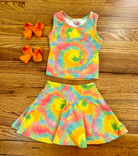 Load image into Gallery viewer, Tie Dye 2 Piece Athletic Skort Set
