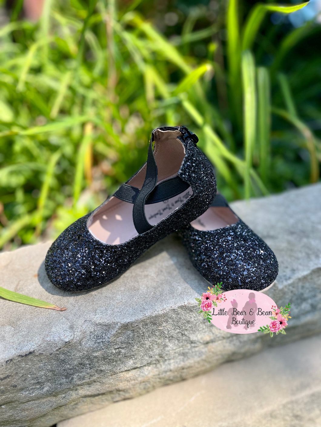 Glitter Ballerina Shoes- Black