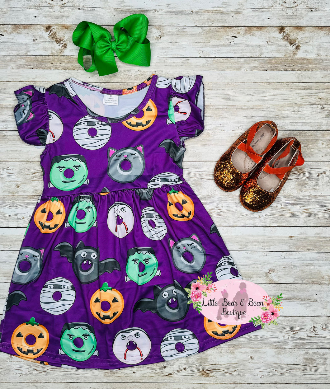 Halloween Donut Flutter Sleeve Dress