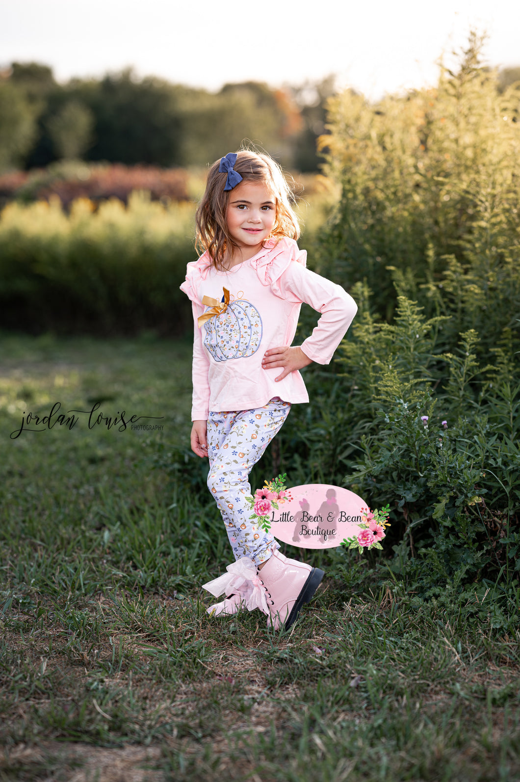 Pastel Floral Pumpkin Legging set