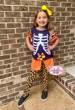 Load image into Gallery viewer, Candy Corn Skeleton Skirted Legging Set
