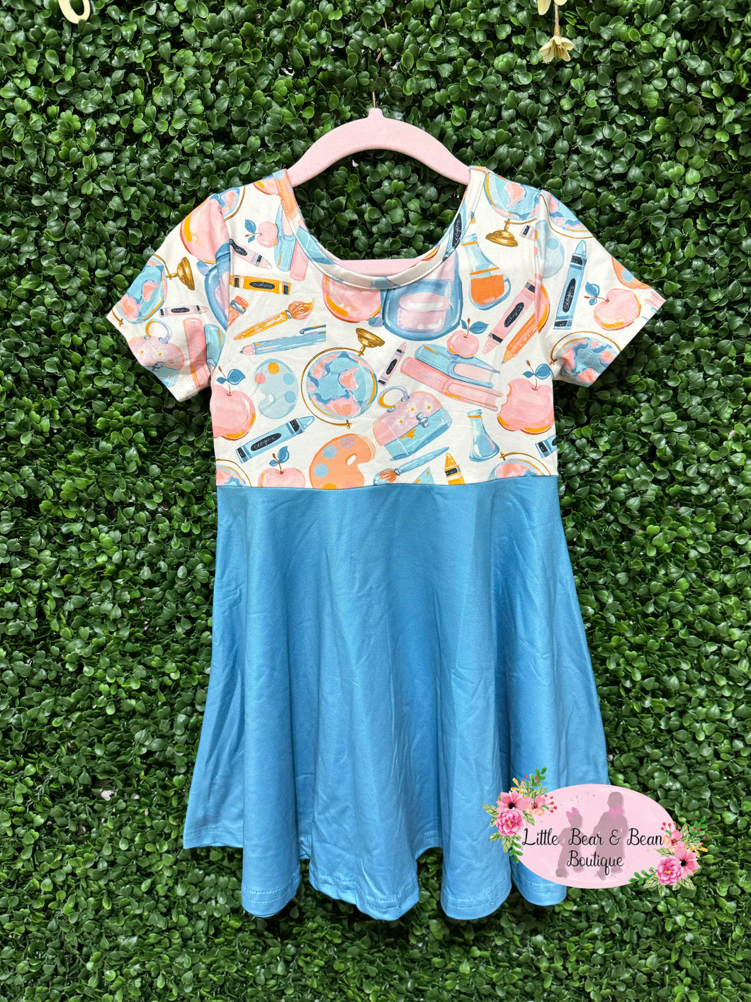 Blue School Supplies Dress