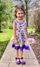 Load image into Gallery viewer, Purple Floral Twirl Dress
