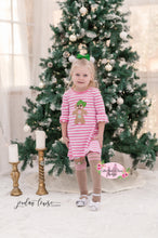 Load image into Gallery viewer, Pink And White Striped Gingerbread Dress And Socks
