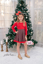 Load image into Gallery viewer, Christmas Plaid Bow Back Twirl Dress
