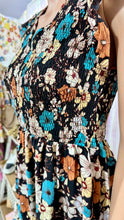Load image into Gallery viewer, Ladies Autumn Floral Smocked Maxi Dress
