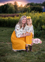 Load image into Gallery viewer, Mommy &amp; Me Mustard Floral Dress
