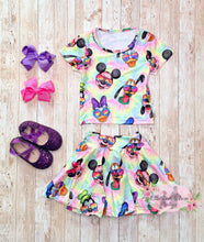 Load image into Gallery viewer, Colorful Magical Mouse Friends Skort Set
