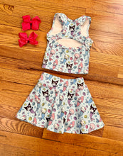 Load image into Gallery viewer, Hello Mermaid Cat 2 Piece Athletic Skort Set
