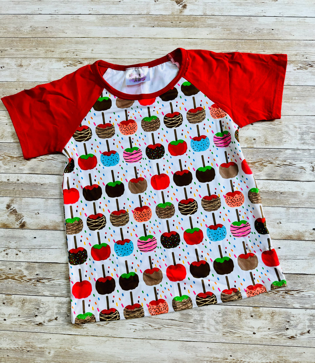 7/8 Only- Candy Apple Shirt fruit