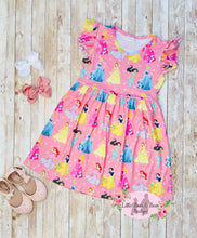 Load image into Gallery viewer, Pink Princess Flutter Sleeve Dress
