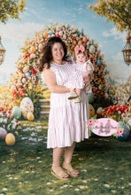 Load image into Gallery viewer, Mommy and Me Pink Striped Ruffle Dress

