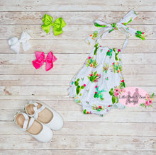 Load image into Gallery viewer, Cactus Ruffle Butt Romper
