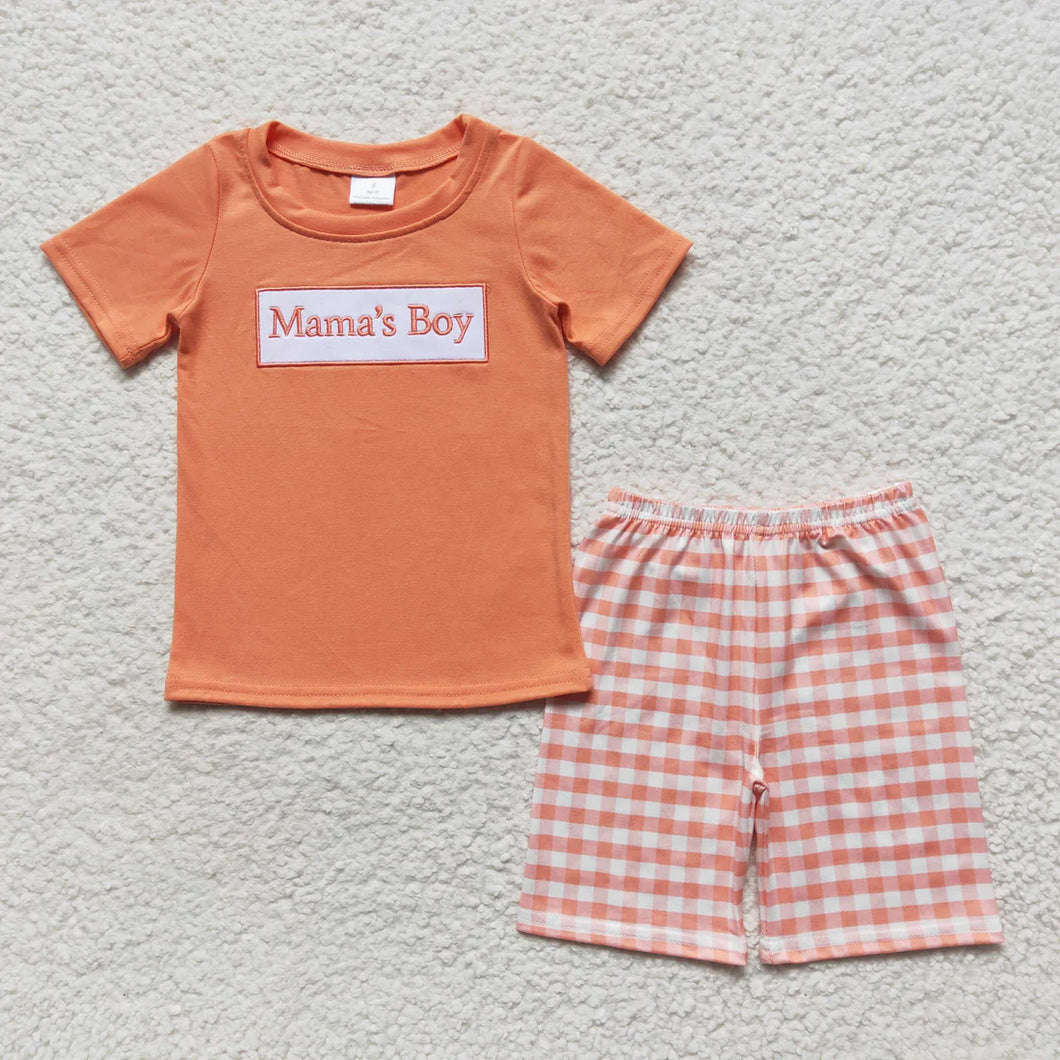 Pre-order RTS from Supplier Orange Mama’s Boy Embroidery Short Set