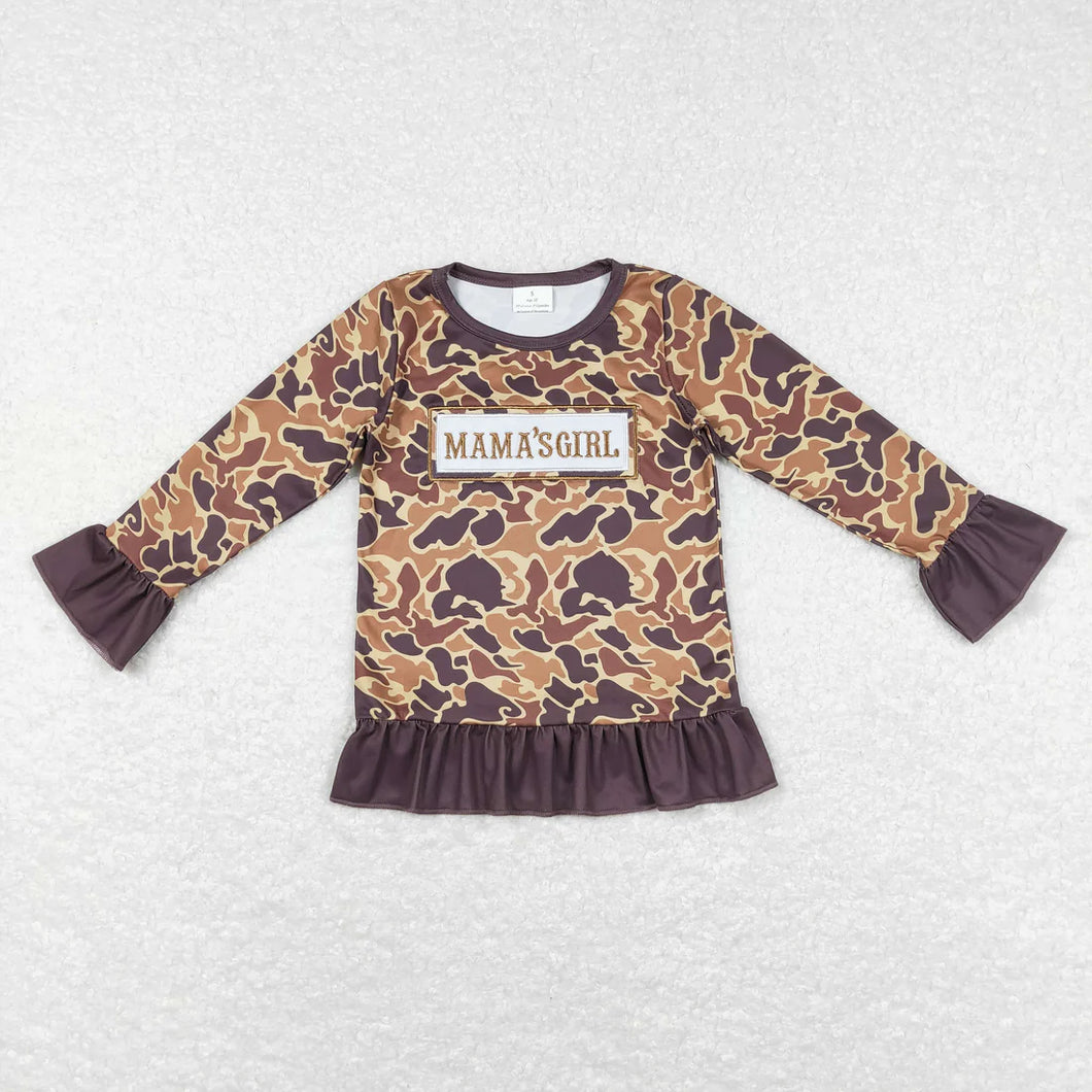 Pre-order RTS from Supplier Embroidered MaMa’s Girl Camo Pull Over