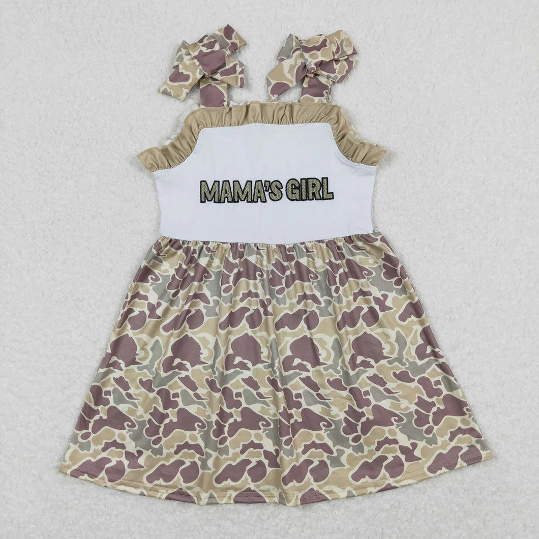 Pre-order RTS from Supplier Embroidered MaMa’s Girl Camo Dress