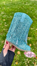 Load image into Gallery viewer, Double Fringe Cowgirl Boots Aqua
