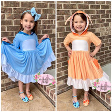 Load image into Gallery viewer, Hooded Twirl Dress - Blue
