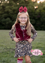Load image into Gallery viewer, Leopard Dress with Fur Vest and Socks
