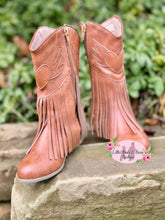 Load image into Gallery viewer, Brown Fringe Cowgirl Boots
