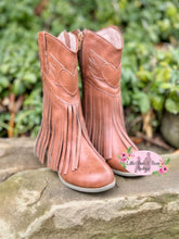 Load image into Gallery viewer, Brown Fringe Cowgirl Boots
