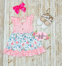 Load image into Gallery viewer, Pink Gingham Bunny Dress
